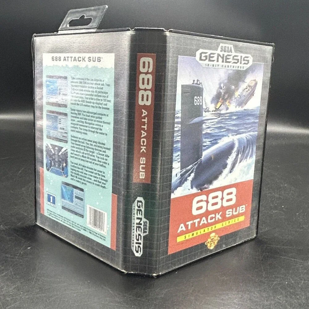 688 Attack Sub (Sega Genesis, 1991) Simulator Series 16-Bit Cartridge No Manual
